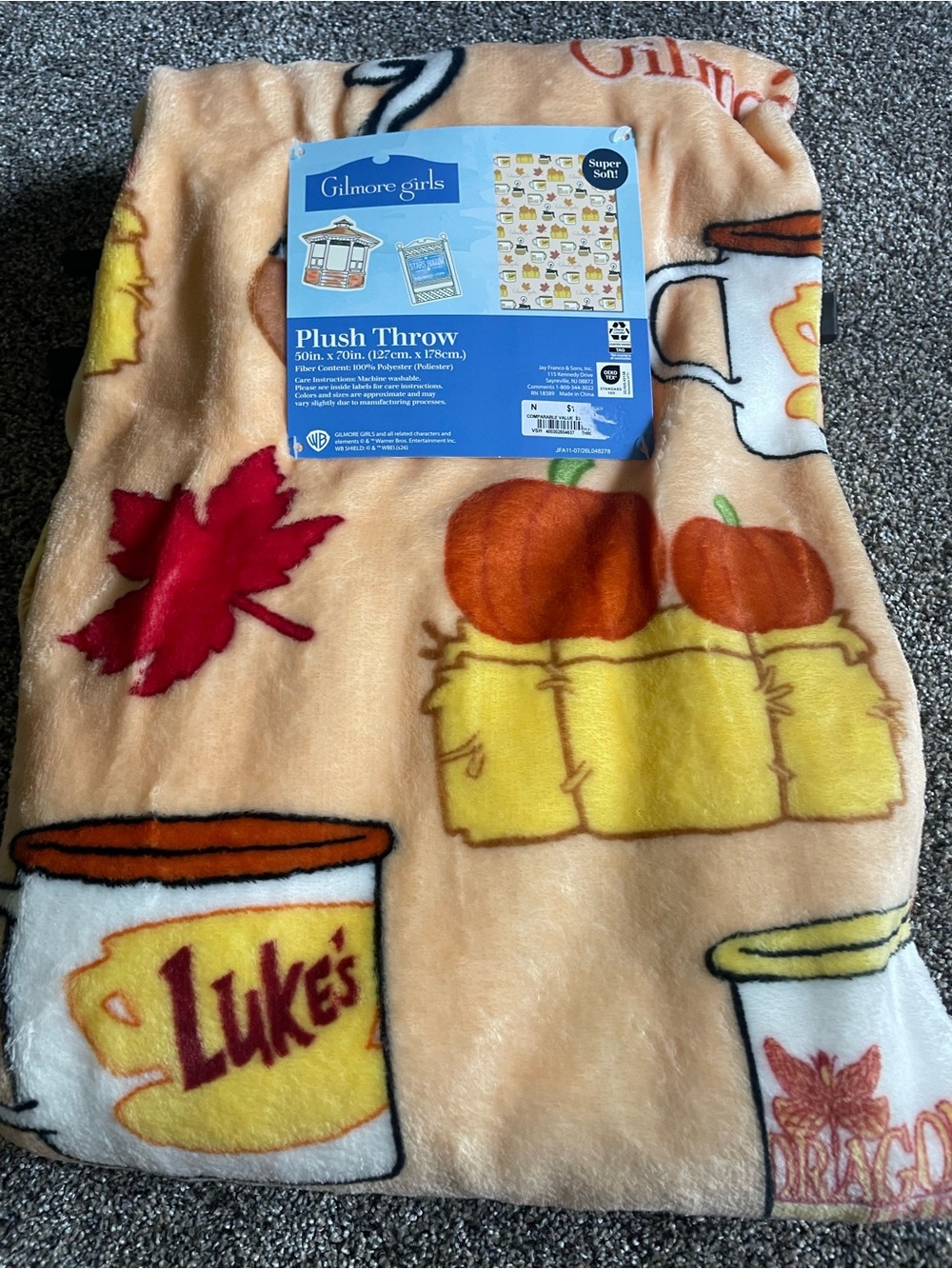 NWT 2026 Gilmore Girls Fall All Over Super Soft Throw Blanket, 50x 70